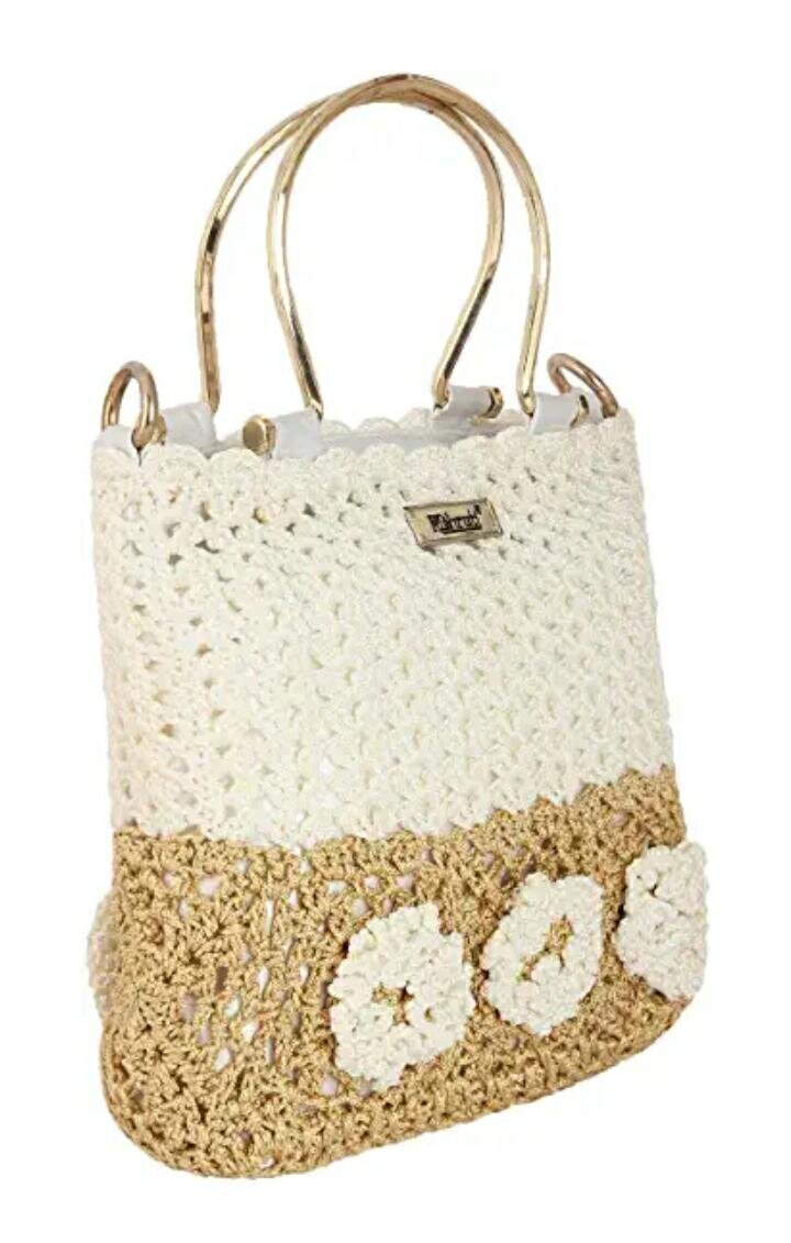 Buy Crochet Handmade Handbag for Women Valentine Day Black off White  Stripes Bag Removable Brooch All Seasons Cosmetic Money Purse Free Shipping  Online in India - Etsy