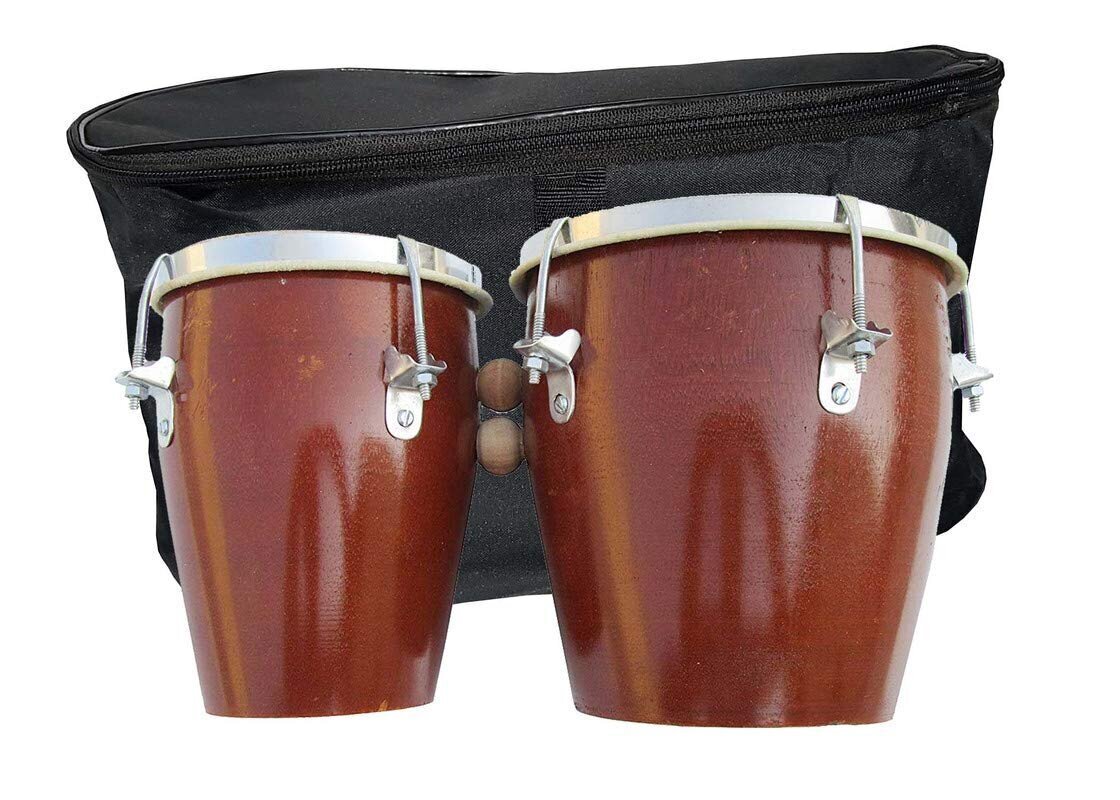 Professional Sound Two Piece Bongo Drum Set Folk Musical Natural Wood Instrument