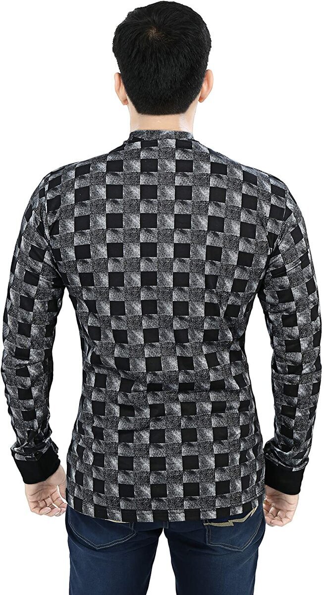 Boxy Check Jacket With Borg Collar - Black/White | Manière De Voir USA