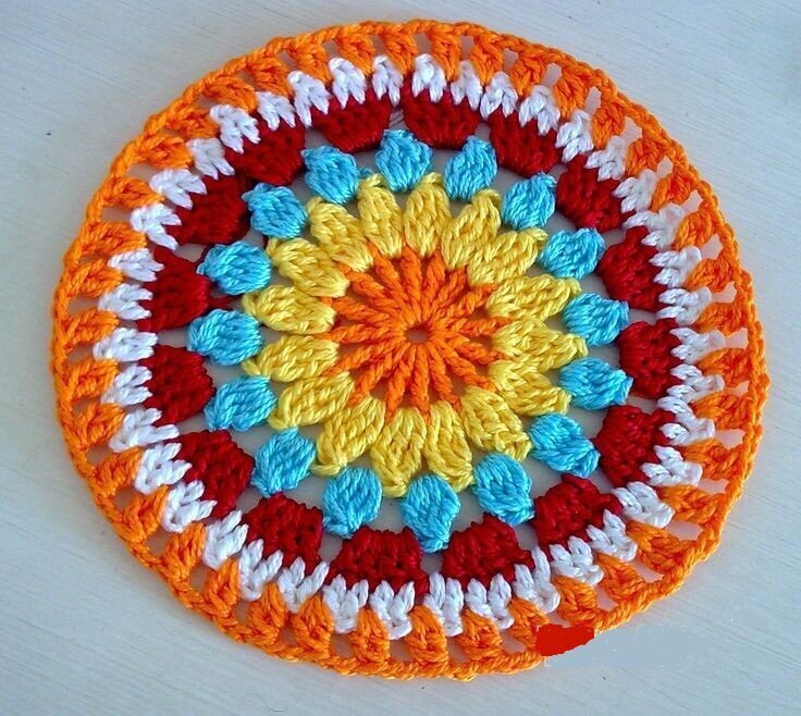 Vintage Multicolor Handmade Crochet Doily | Stunner Hand Knitted