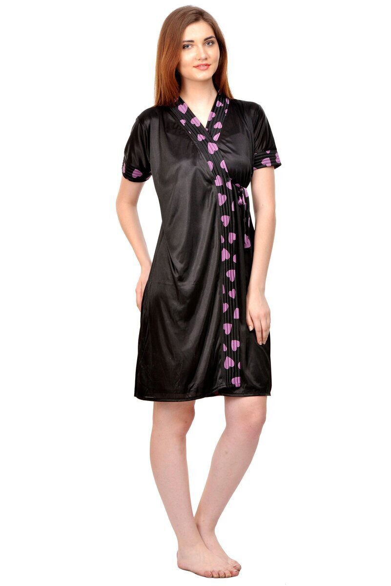 Buy Morpankhi Fashion Women's Satin Solid Maxi | Nighty | Night Gown | Night  Dress | Nightwear (2 in 1) (Purple-Pink) (Medium, 1) at Amazon.in