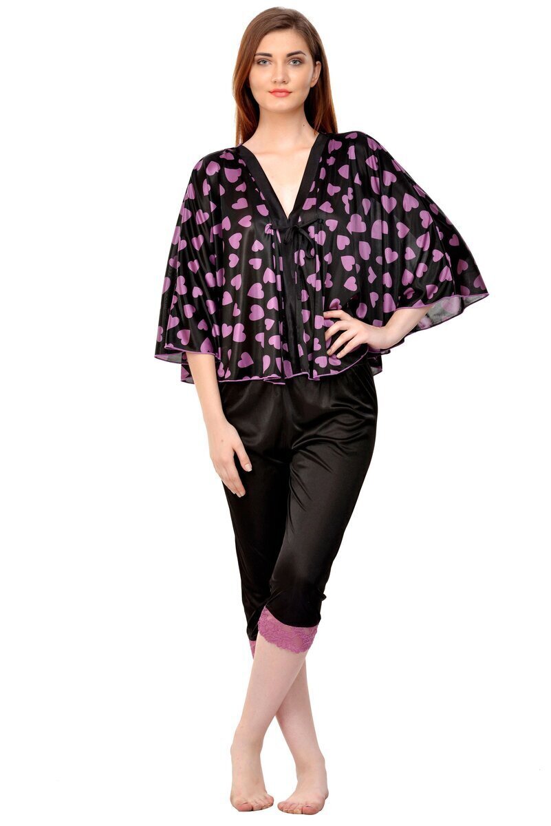 Xmiral Sleepwear Women Ladies Satin Camis Nightwear Lingerie with Chest Pads 