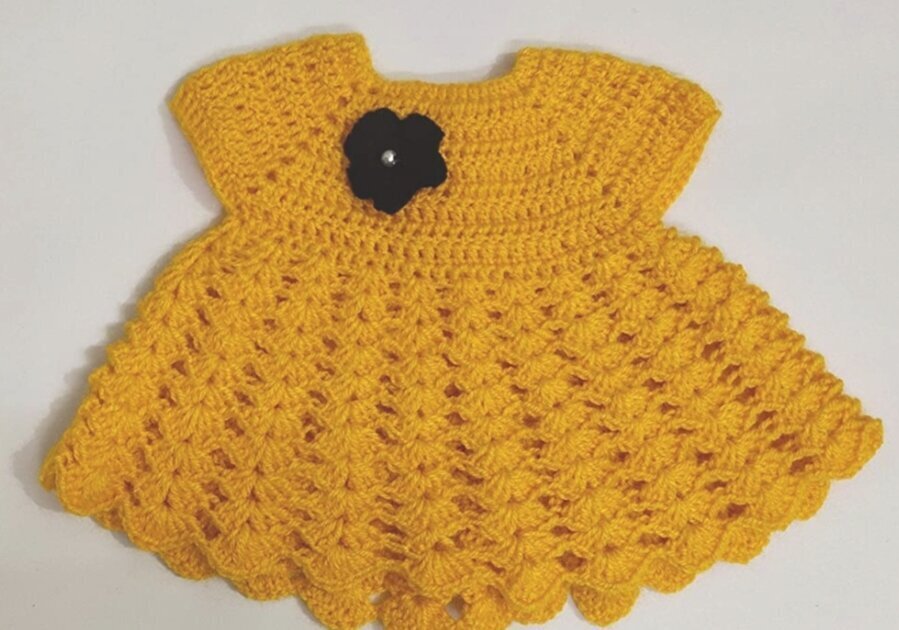 How to crochet baby frock, For 2year Girl - YouTube