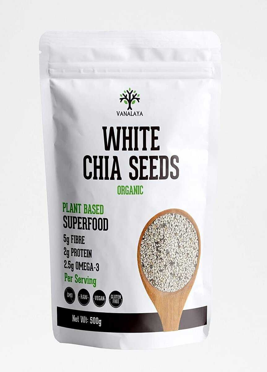 Vanalaya White Chia Seeds 100% organic Seeds, Boosts muscular strength ...