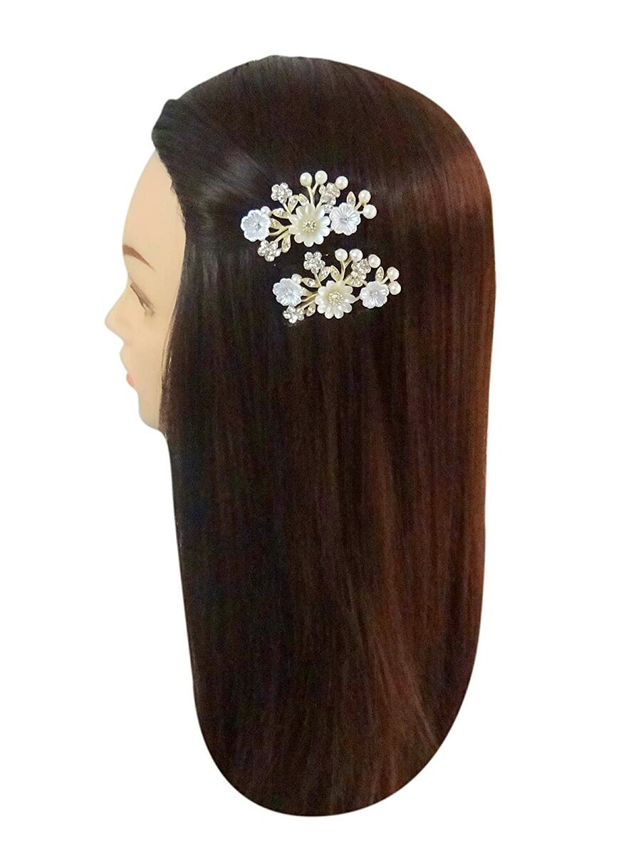JYOTI MART PCS OF 18 Rose Flower Fancy Bun Metal Juda Pin Hair Clips  Hair