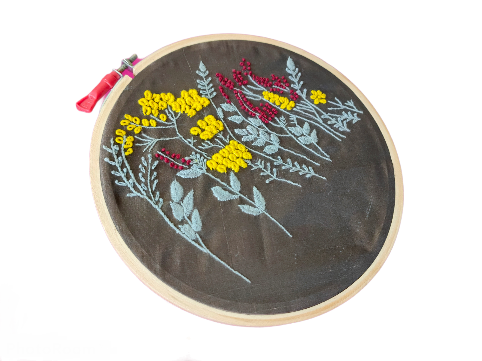 Hand Embroidered Decorative Frame - Embroidery Hoop Wood
