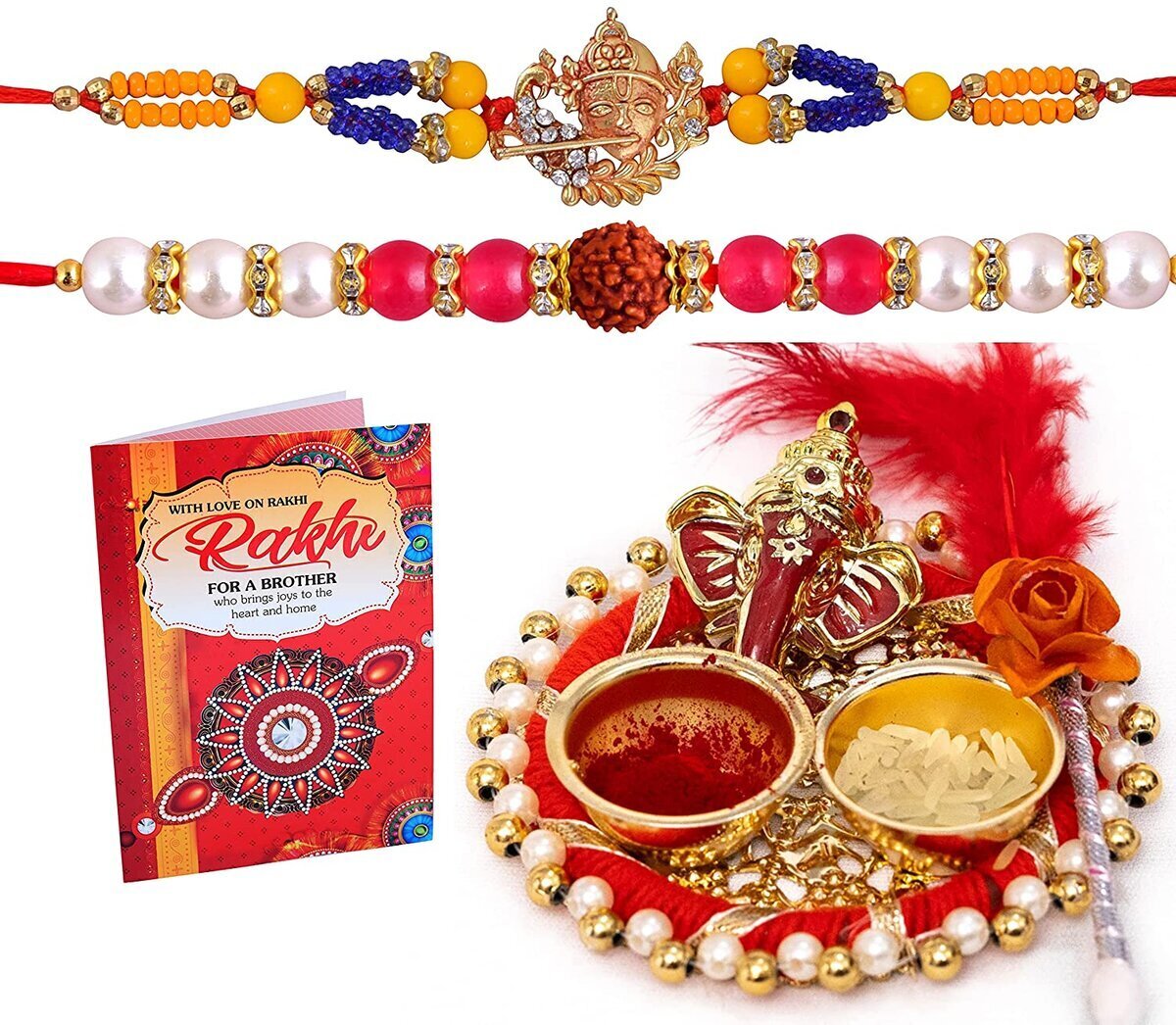 Buy Midiron Rakhi Gift for Brother | Designer Rakhi Set for Brother | Rakhi  Combo Gift with Chocolate & Rakhi Wishing Card|Rakhi Combo Pack for Brother  | Rakhi for Bhai | Rakhi