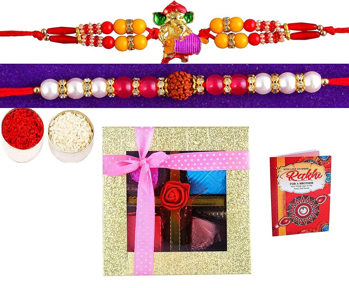 JAIPUR ACE Premium Rakhi for Brother with Gift Silver Plated Bowl Set |  Handmade Beads Metal Rakhi with Roli Chawal for Bro/Brother/Bhaiya/Bhai (2  Rakhi with Double Bowl) : Amazon.in: Jewellery