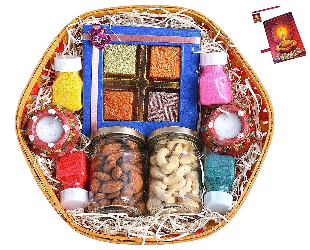 Diwali Gifts-Wooden 4 Dryfruits Box – Ghasitaram Gifts