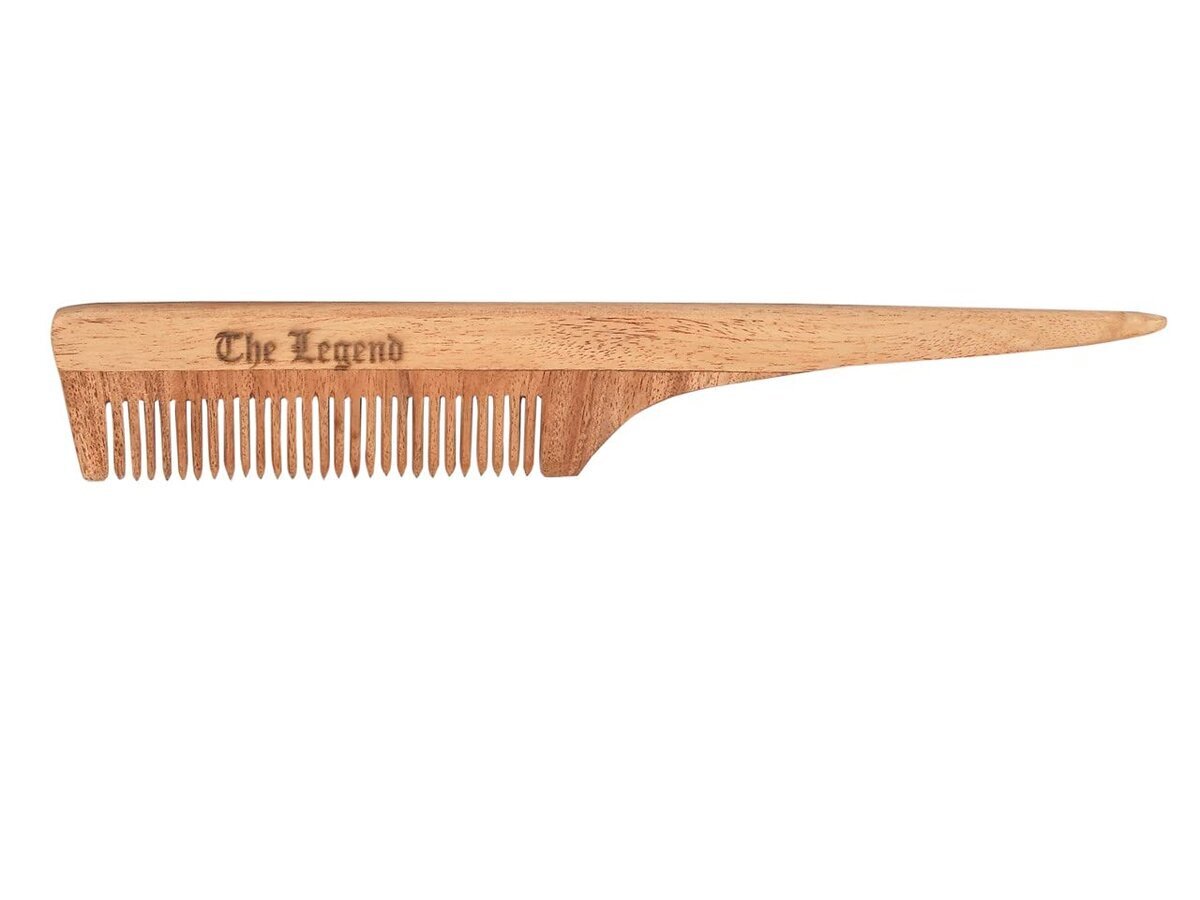 The Legend Organic Pure Neem Wood Comb Wide Teeth, Brown