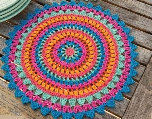 Vintage Multicolor Handmade Crochet Doily | Stunner Hand Knitted
