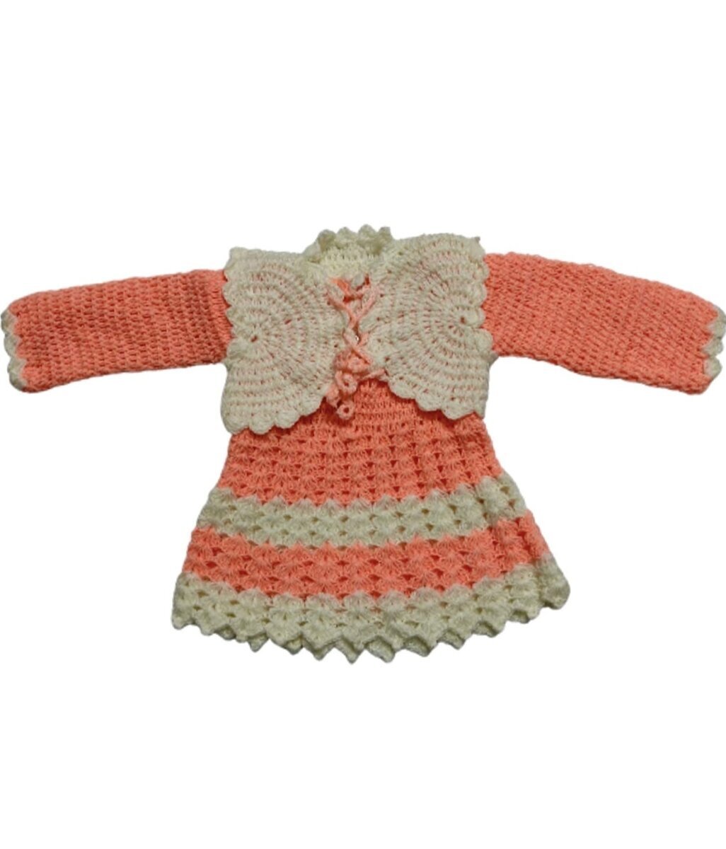 Woonie premium Handmade Crochet Woolen Soft frock dress full sleeve  sleeveless for Infants children kids girls unisex