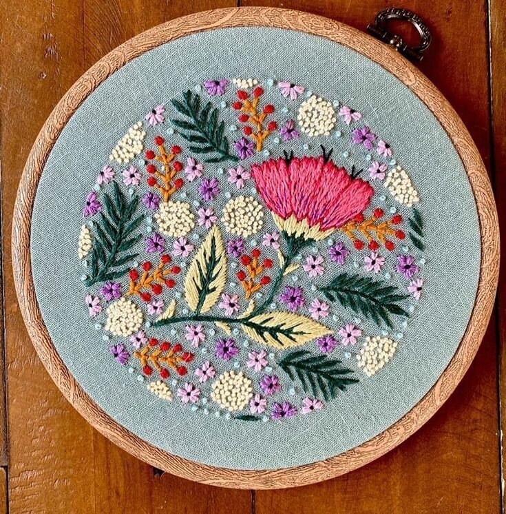 Floral Embroidered Hoop - Wood Decorative Display Frame - Hand Embroidered  Decorative Frame - Wall Hanging - Modern Fiber Art - Embroidery Hoop - Wall  Decor - Gift Item