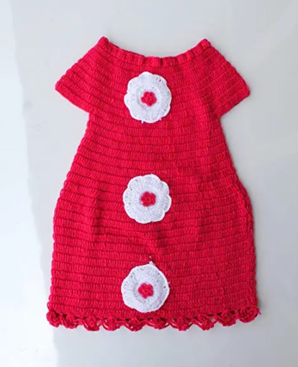 Dancing Needles Hand knitted Soft Frill Frock
