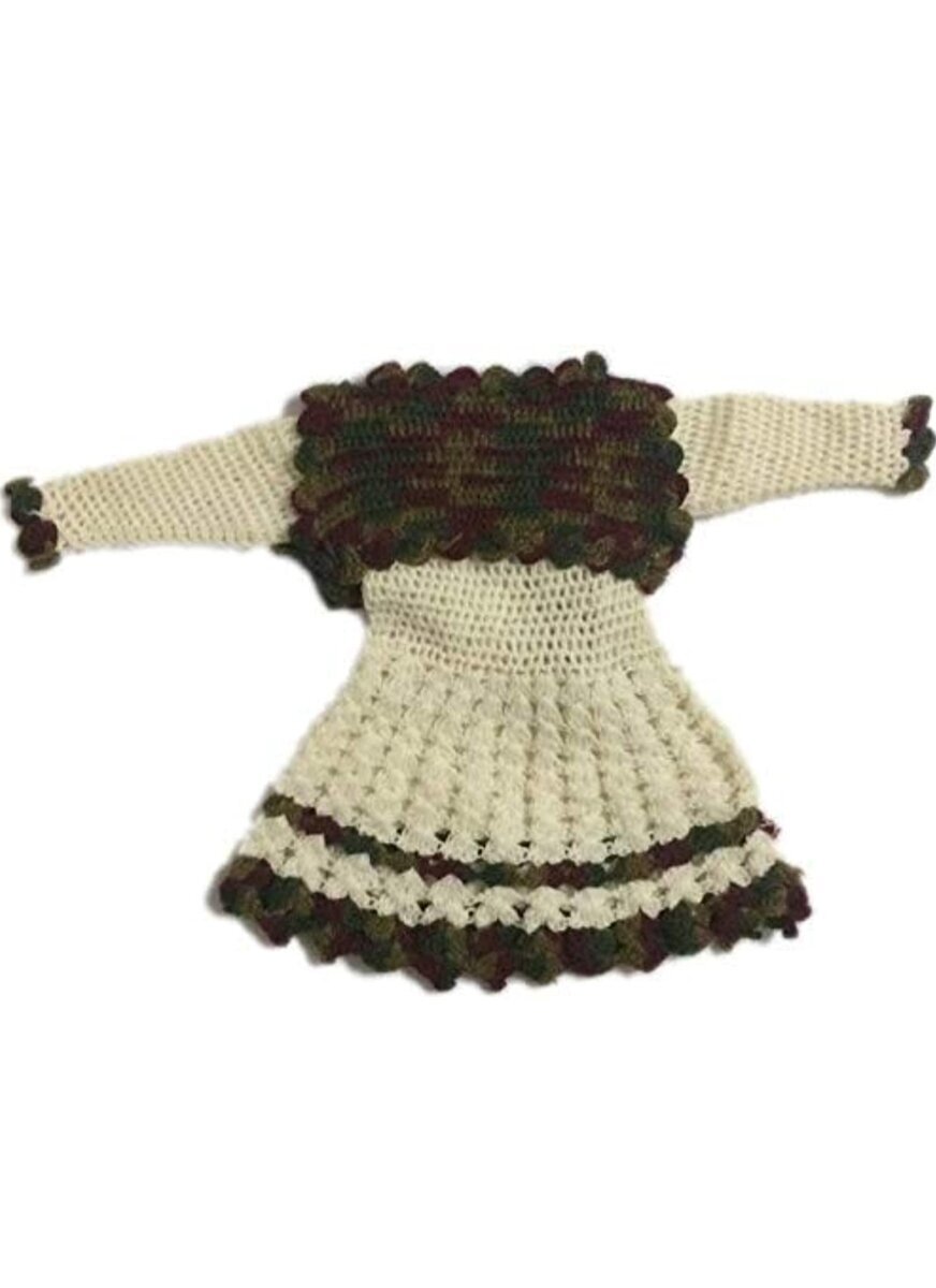 Antique Hand Knitted Woolen Doll Dress - Ruby Lane