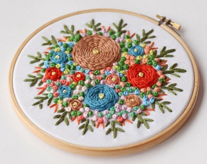 Hand Embroidered Decorative Frame - Embroidery Hoop Wood Decorative Display  Frame - Wall Hanging - Modern Fiber Art - Embroidery Hoop - Wall Decor -  Mother's Day Gift