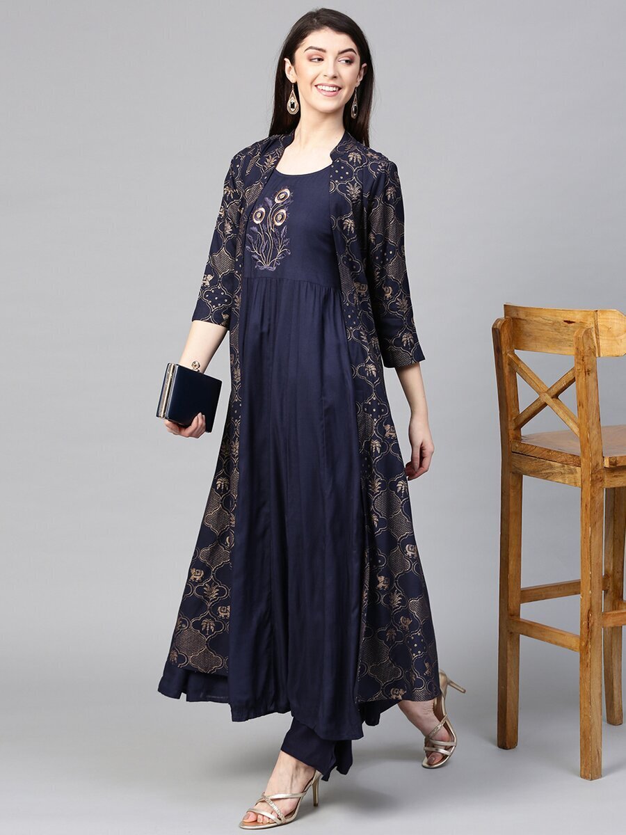 Silk Party Wear Ladies Jacket Design Anarkali Kurti, Wash Care: Dry clean  at Rs 845 in Mumbai