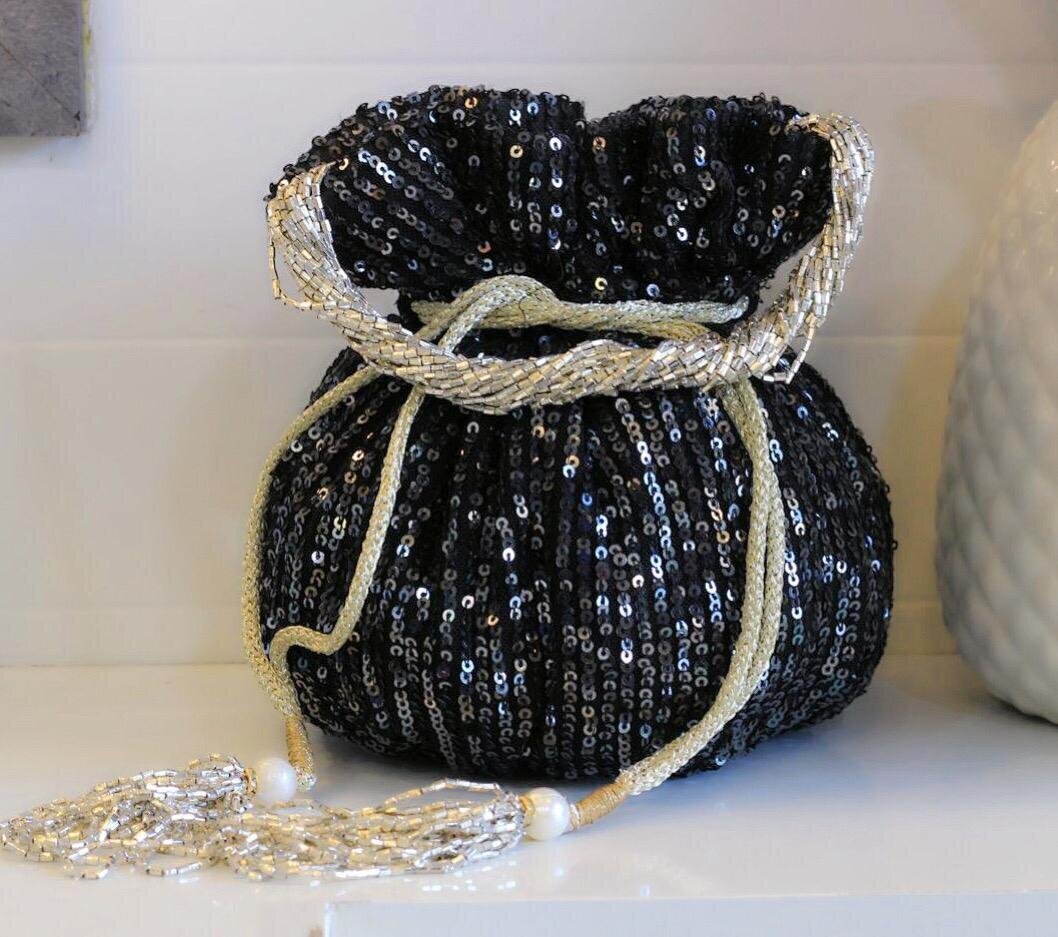 Black Vintage Gatsby Evening Bag for Women Flower Beaded Sequin Wedding  Purse Party Bridal Handbag Roaring 20s Clutch Bag 1920s Accessories - Etsy