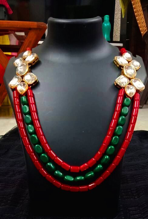 red and green beads necklace