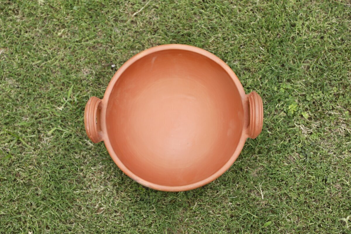 Clay Pot for Cooking and Serving with Lid Earthen Kadhai Mud Handi