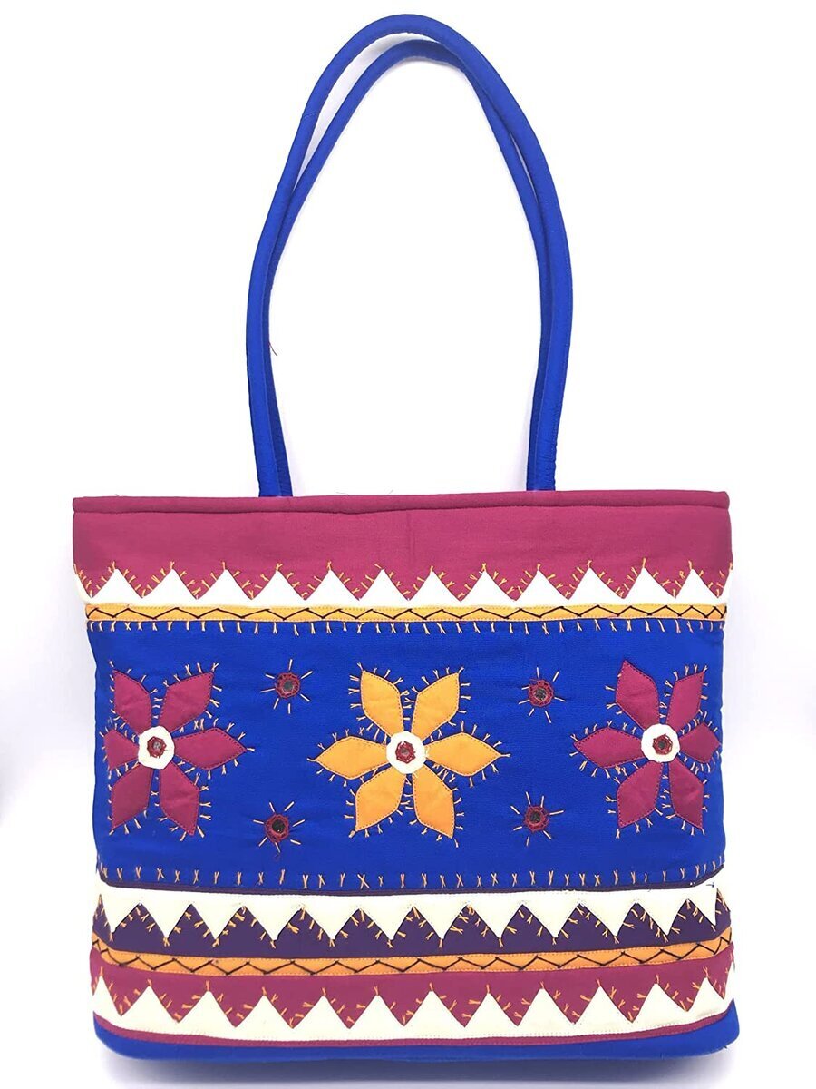 Handmade Bag with Purple Flower Design | eBay