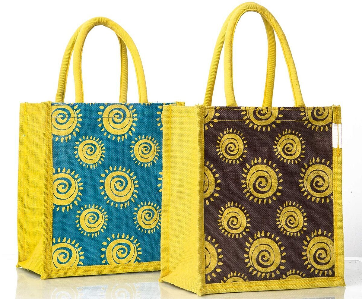 Vintage Shopping Tote Bags with Double Compartments