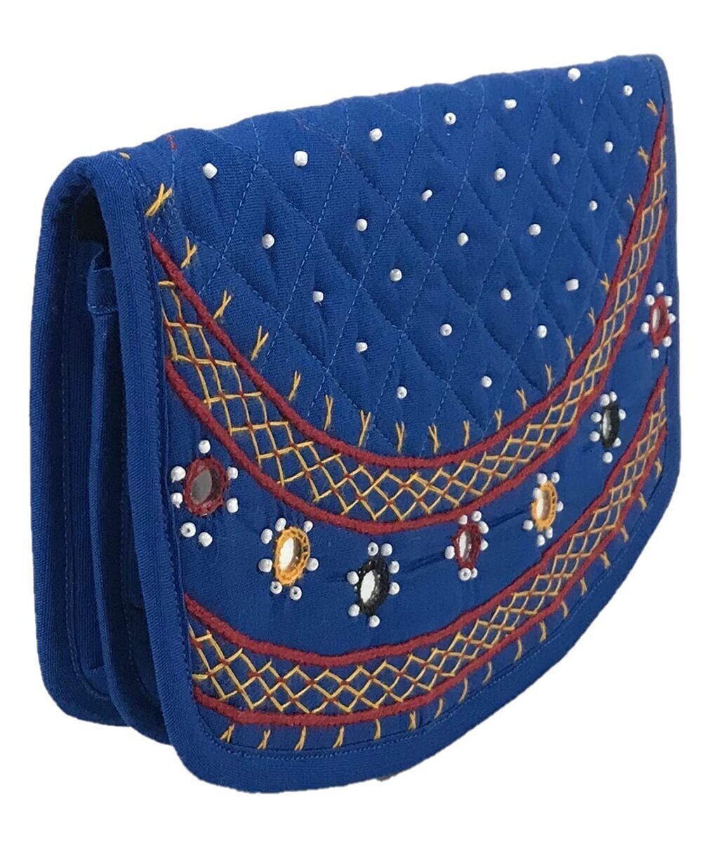 JS New Cotton Handmade Mirror Work Hand Purse for Womens/Girls-(Pack of 2)  Pouch Multicolor - Price in India | Flipkart.com