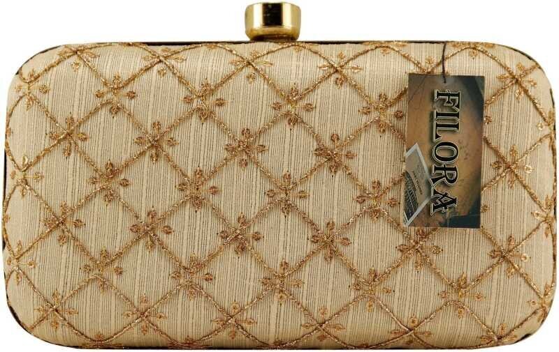 Golden Wedding purse, cutwork bridal party clutch, handbag, sling cum clutch  for girls and women : Amazon.in: Fashion