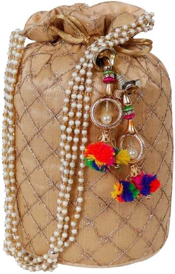 Buy Golden Bridal Potli Bag Designer Heavy Beaded Embroidered Handmade Purse  Indian Handbag Engagement Gifts Bridesmaid Gifts Anniversary Gifts Online  in India - Etsy