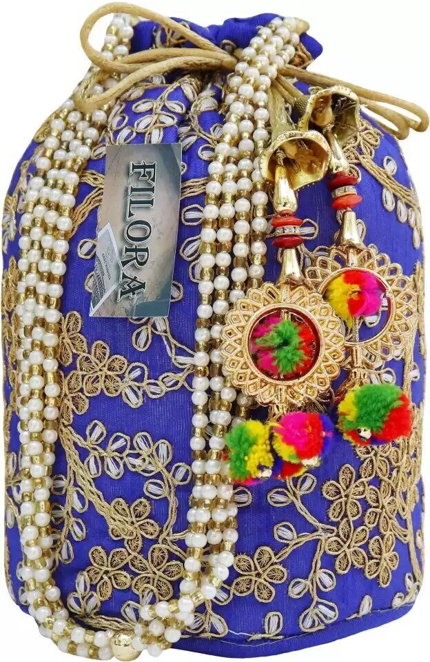 Buy SriAog Handicrafts Women Hand held bag Small Size designer handmade  Mini hand purse small size for girls Blue Color (7.5x.7x2.5 Inch original  Beads Thread Work) Online at Best Prices in India -