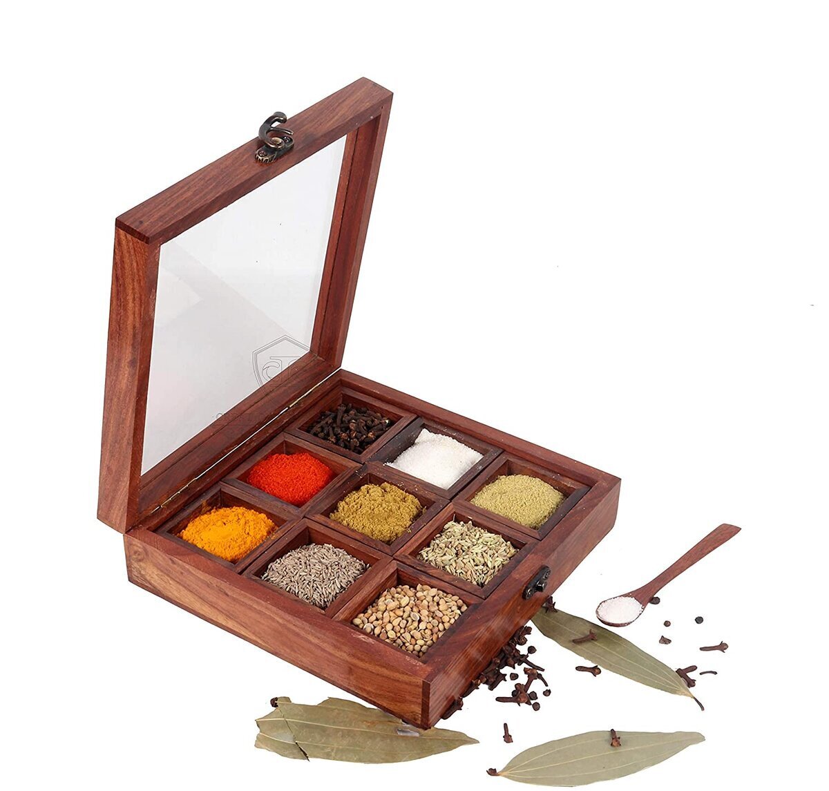 Rosewood Wooden Spice Box Wooden Spice Organizer Wooden 