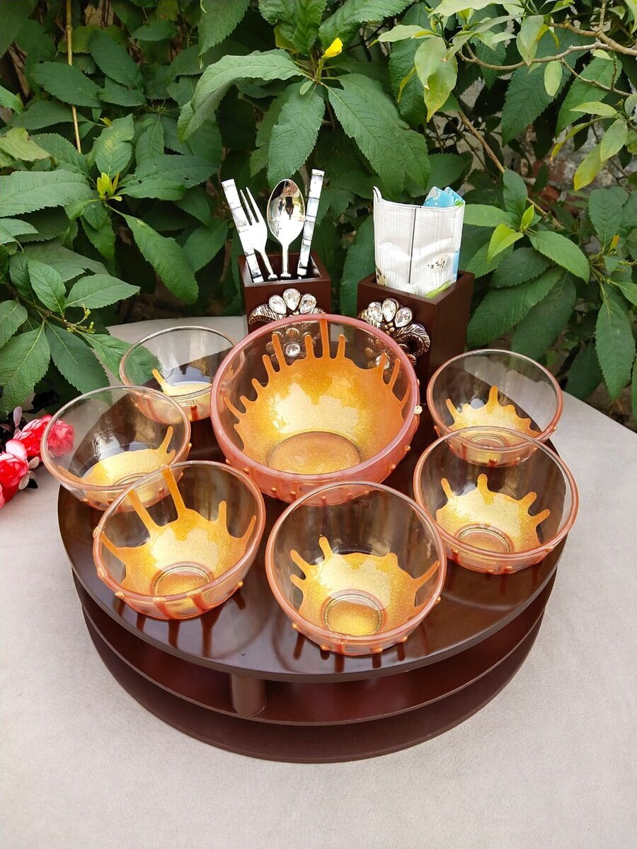 Vintage Snack Dish/tea Cup Set Iridescent Glass Carnival Glass Kitchen Ware  Snack Tray Serving Dish 