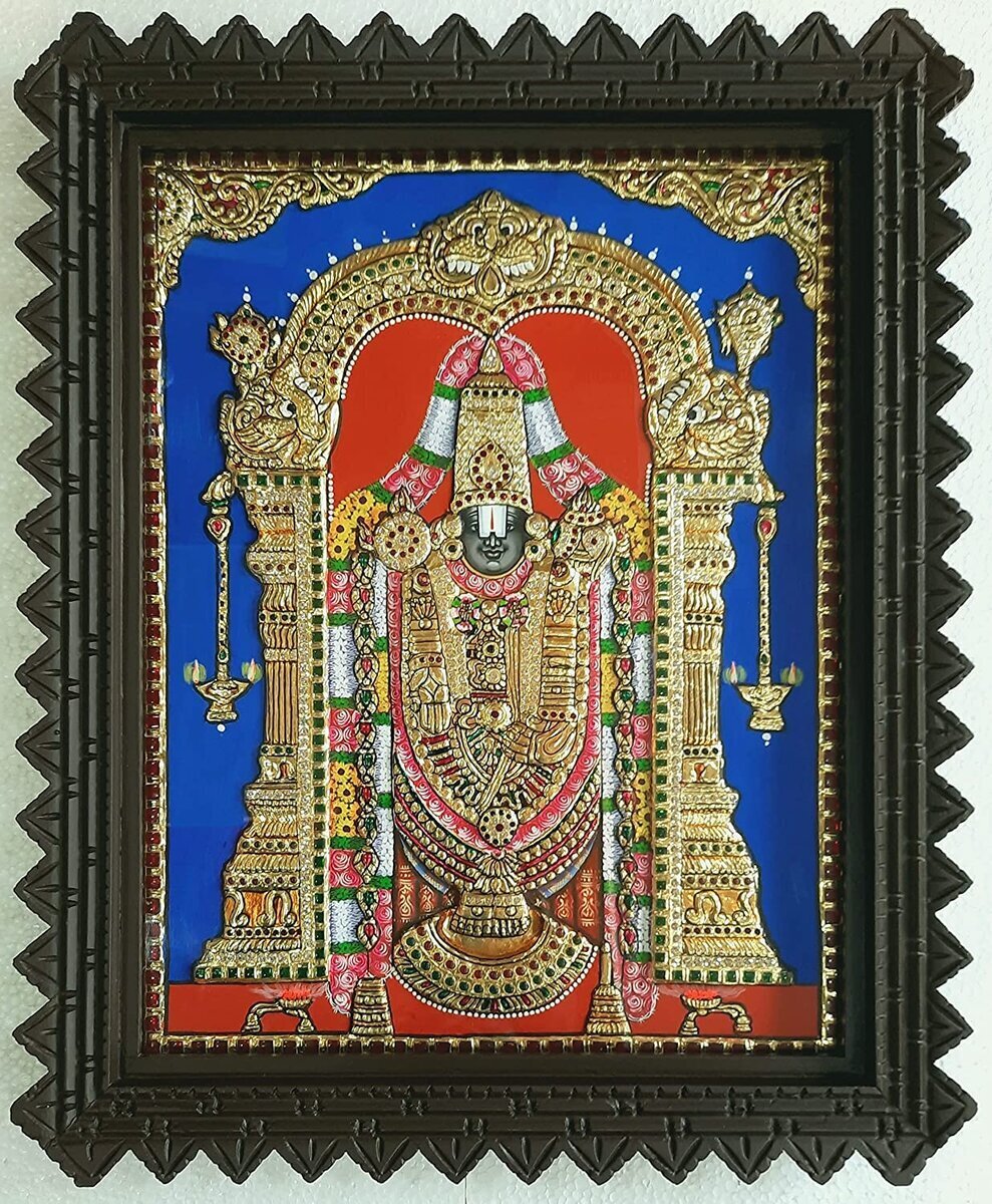 Lord Tirupathi Balaji/Venkatachalapathi Tanjore Paintings, Gold ...