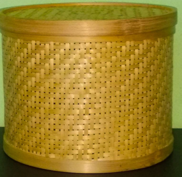 Handmade Bamboo Product Cylinder Bamboo Container with Lid Wooden