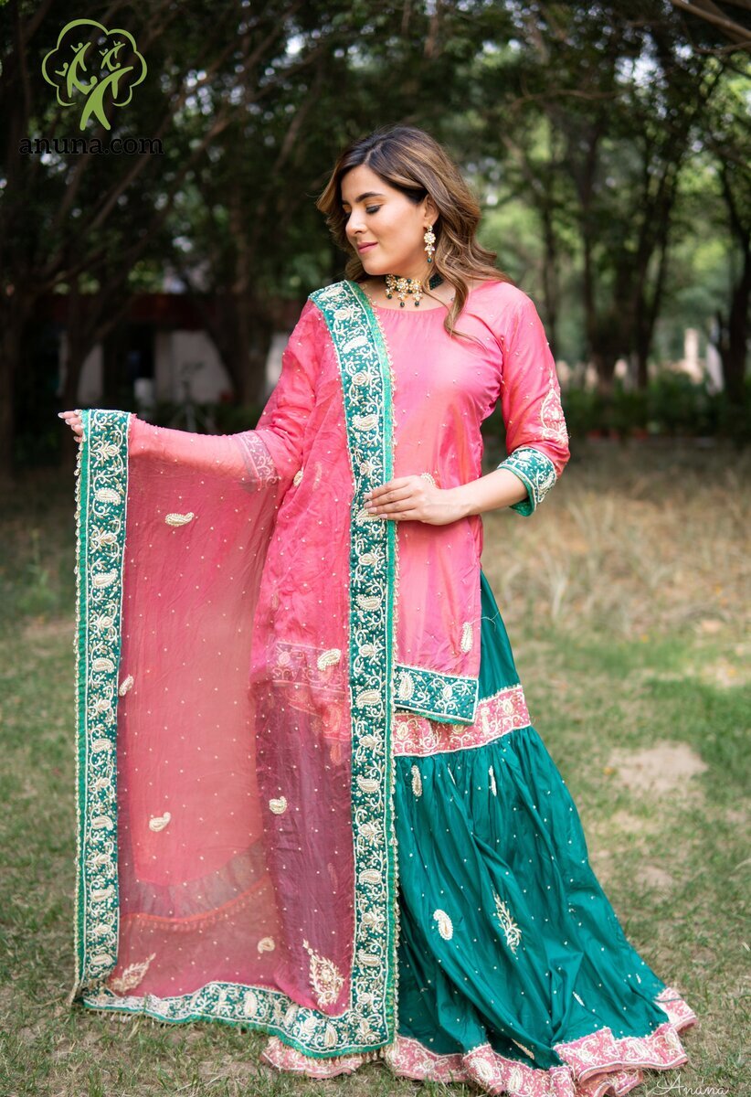 Party Wear Kids Pink and Light Green Ikkat Silk Lehenga with Dupatta, 1 at  Rs 4200/piece in Pochampalle