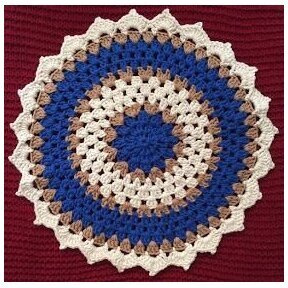 Handmade Brown Circular Crochet Ornamental Centerpiece Antique Irish Doily