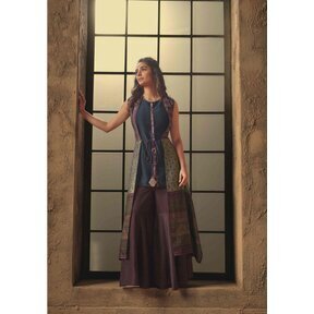 Buy Rust Mandayu Jacket Dress at Rs. 3999 online from Bullionknot Long  Dresses : BK621N